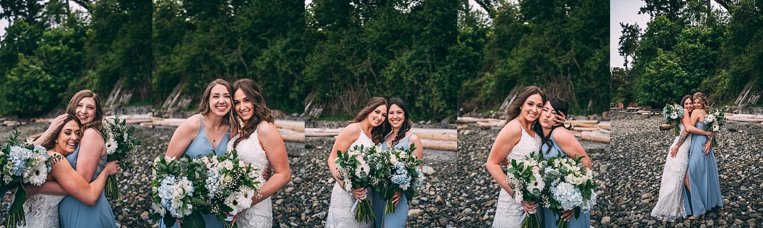 bride and bridesmaids on vancouver island

