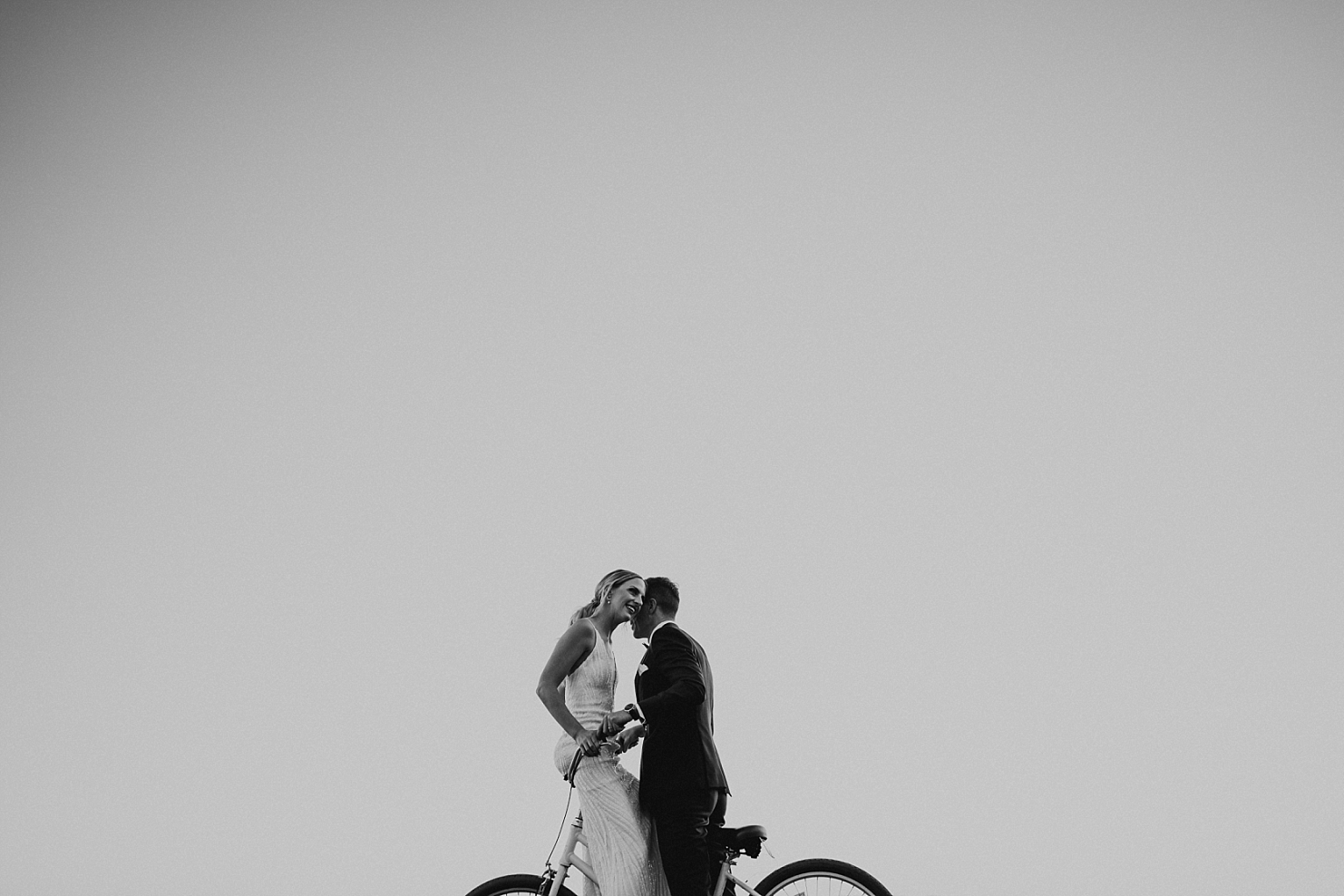black and white photo of elopement bride and groom